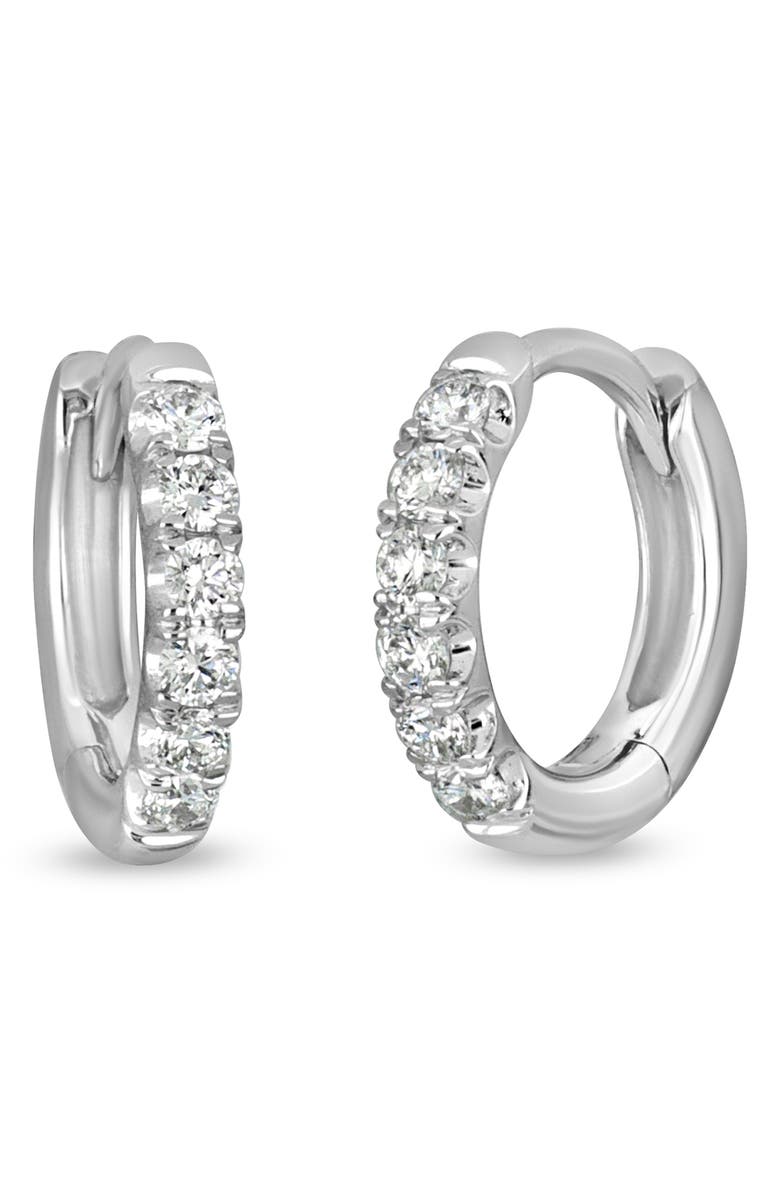 Bony Levy Audrey Diamond Huggie Hoop Earrings, Main, color, White Gold/ Diamond