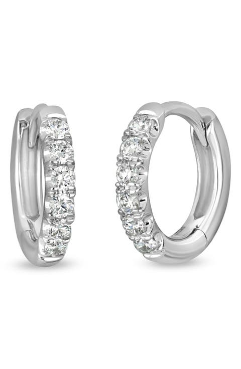 Audrey Diamond Huggie Hoop Earrings
