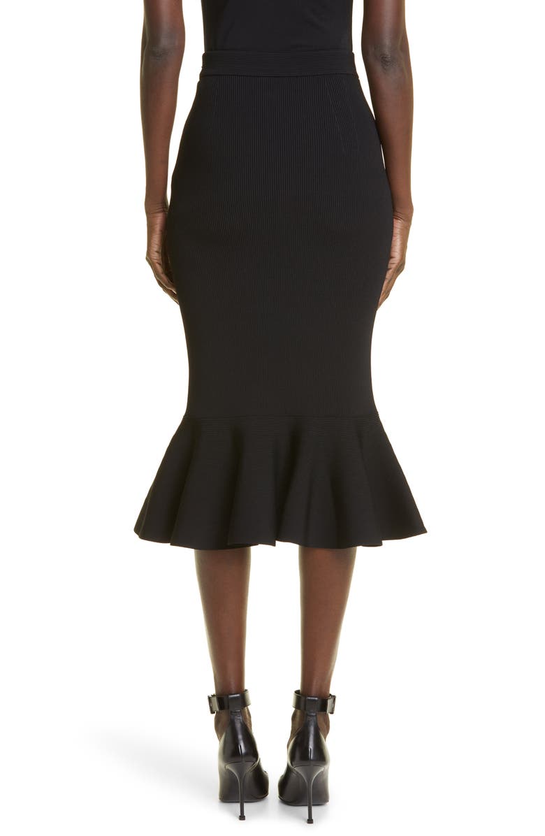 McQueen Flounce Hem Rib Pencil Skirt, Alternate, color, 