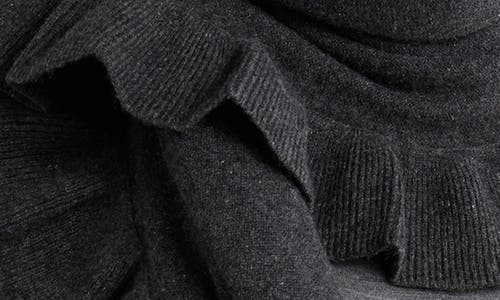 Portolano Ruffle Trim Cashmere Wrap Scarf In Black