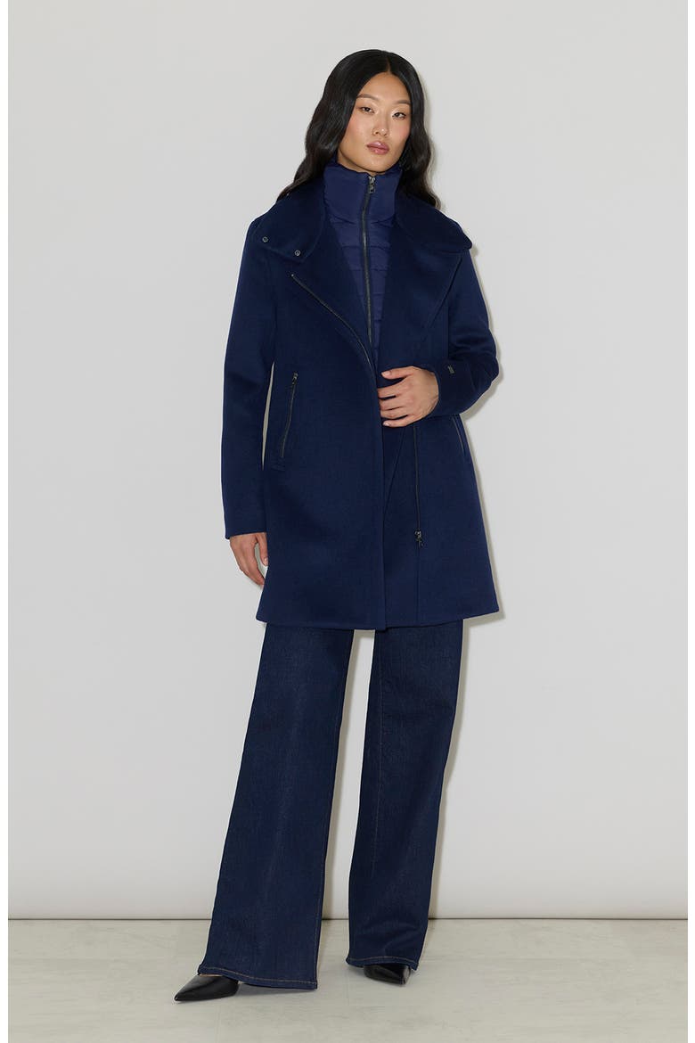 Abbi Down & Feather Fill Jacket with Detachable Bib, Alternate, color, NIGHT BLUE