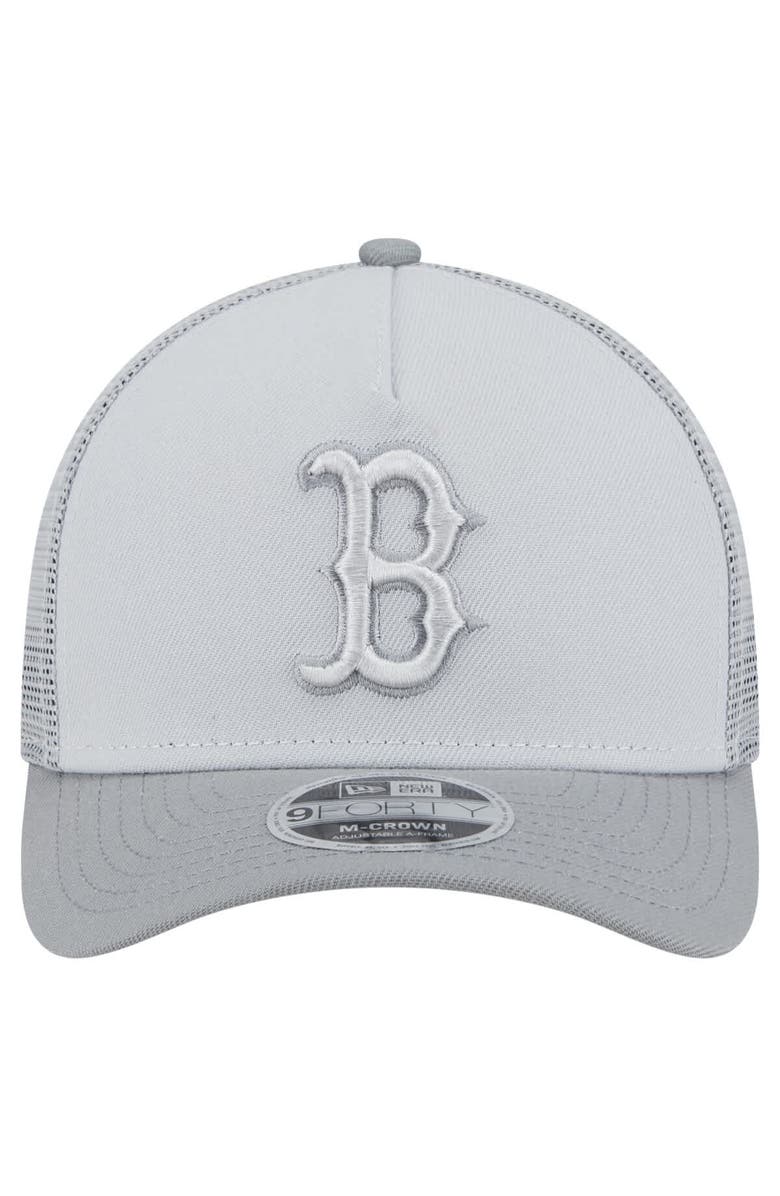 New Era Men's New Era Gray Boston Red Sox Color Pack A-Frame 9FORTY Trucker Adjustable Hat, Alternate, color,