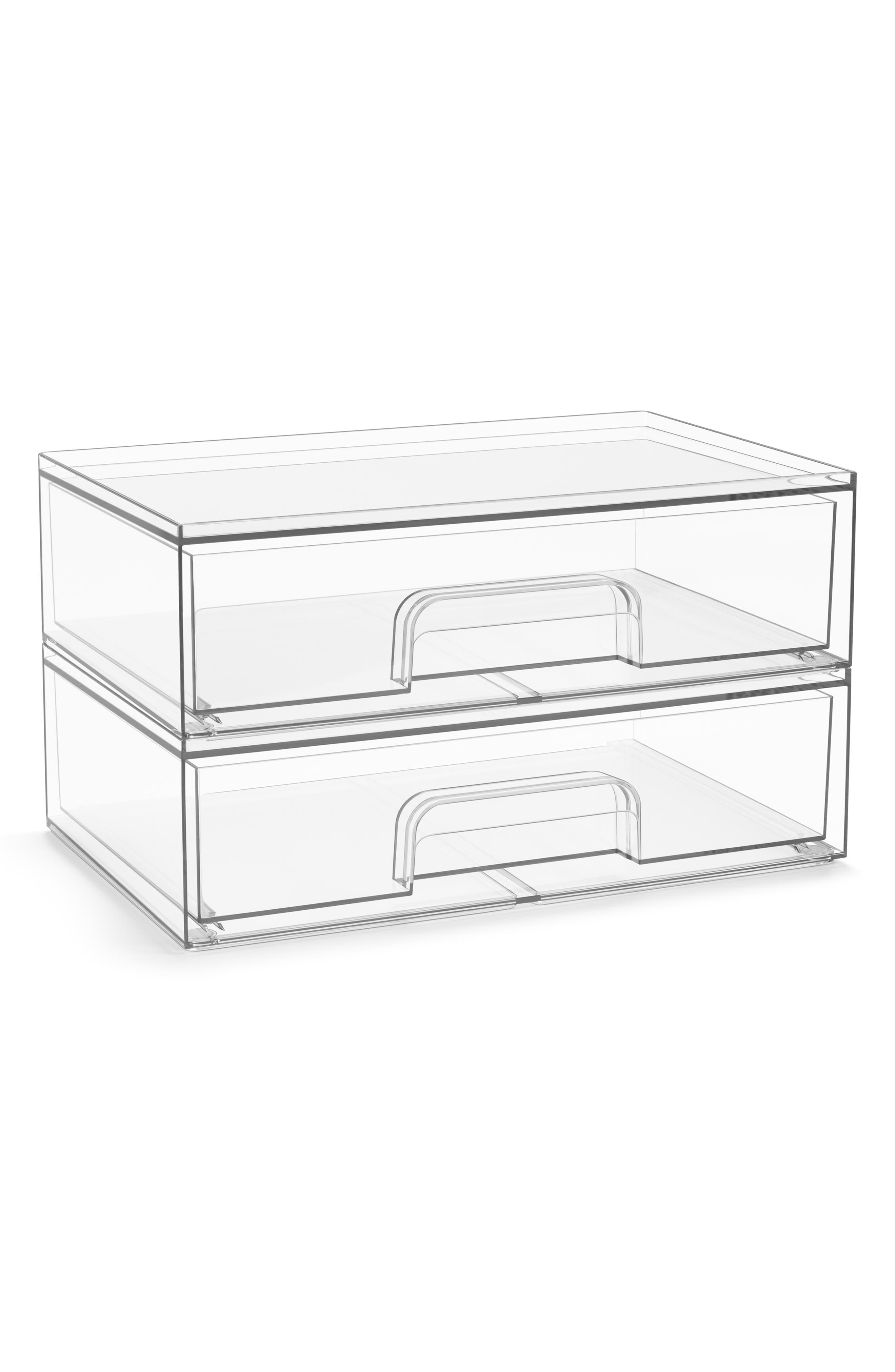 Set of 2 Stackable Acrylic Drawers