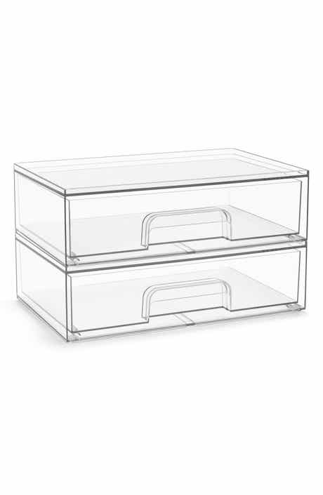 Set of 2 Stackable Acrylic Drawers