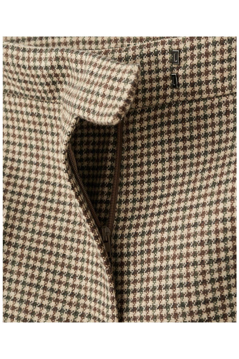 Gina Houndstooth Microcheck Pants, Alternate, color, MEDIUM BROWN