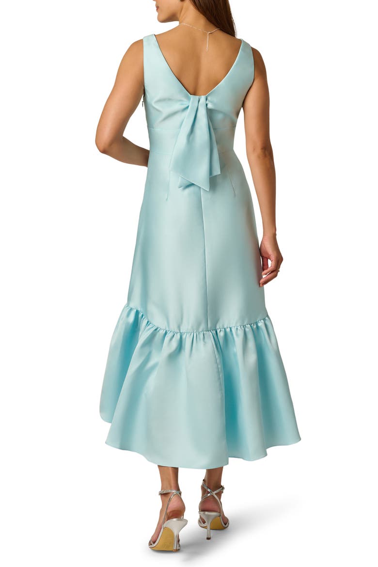Mikado High-Low Cocktail Dress, Alternate, color, CLEAR SKY