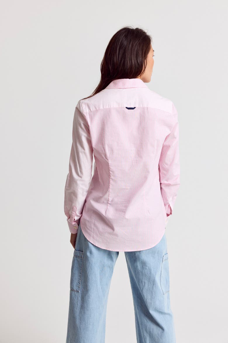 The Boyfriend Shirt in Multistripe, Alternate, color, Multi Pink Stripe