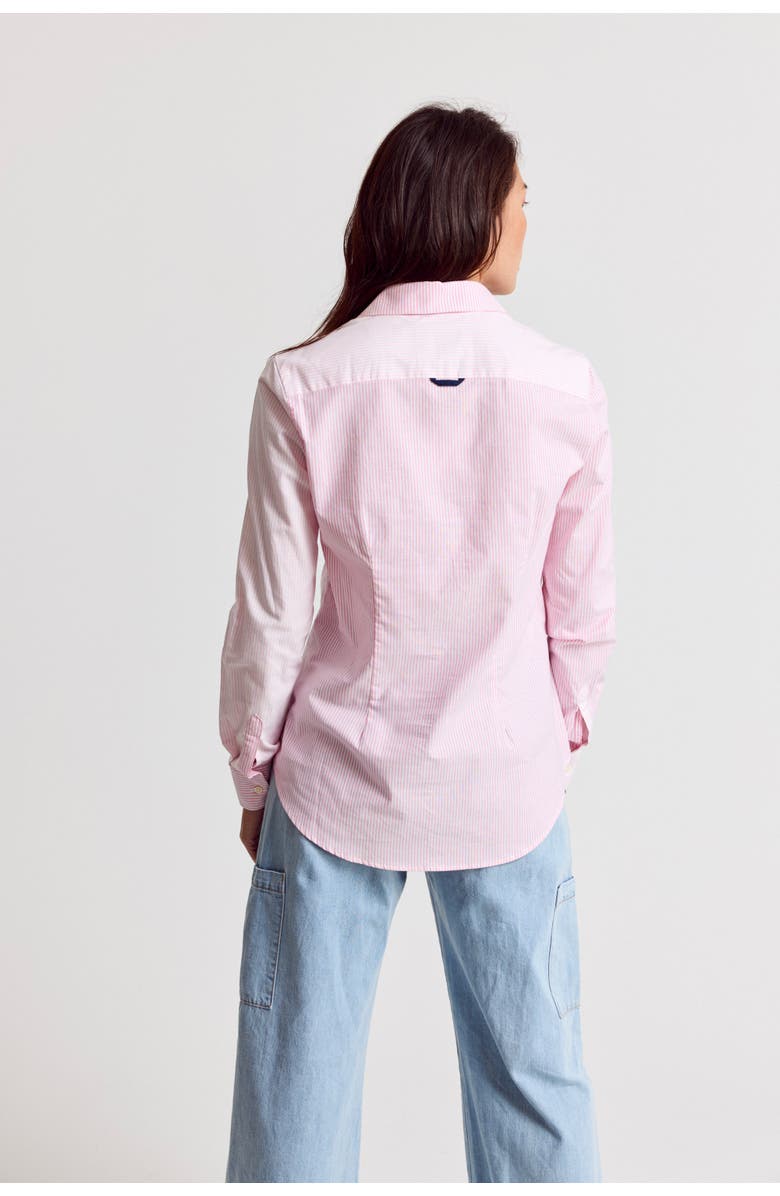 The Shirt by Rochelle Behrens The Boyfriend Shirt in Multistripe, Alternate, color, Multi Pink Stripe