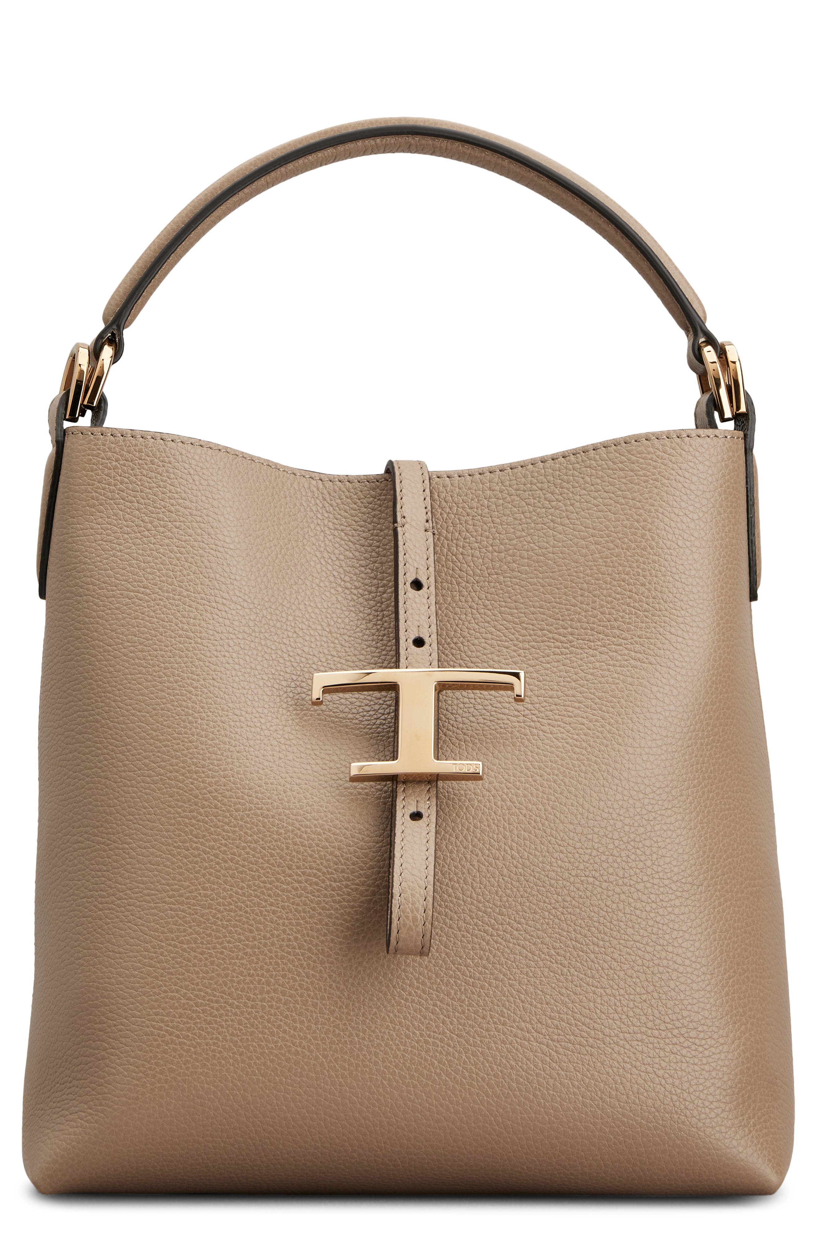 Tod's Leather Handbag, Main, color, Creta Chiaro