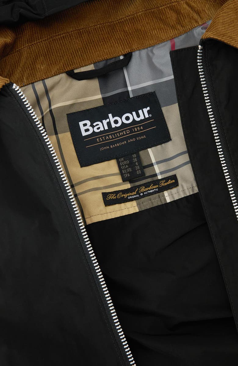 Barbour Weaver Water Repellent Hooded Jacket, Alternate, color, Black/ Dress