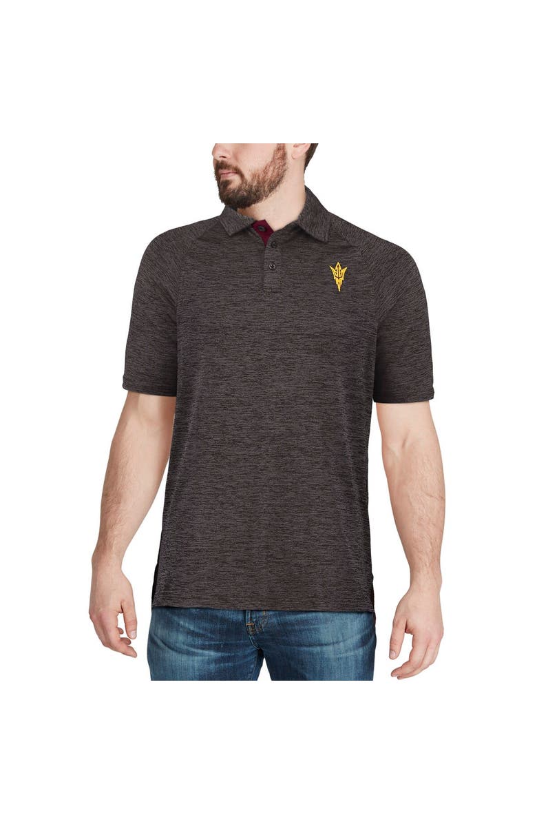 COLOSSEUM Men's Colosseum Black Arizona State Sun Devils Down Swing Polo, Alternate, color, Heather Black