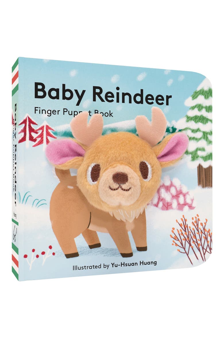 'Baby Reindeer' Finger Puppet Board Book, Alternate, color, BLUE MULTICOLOR