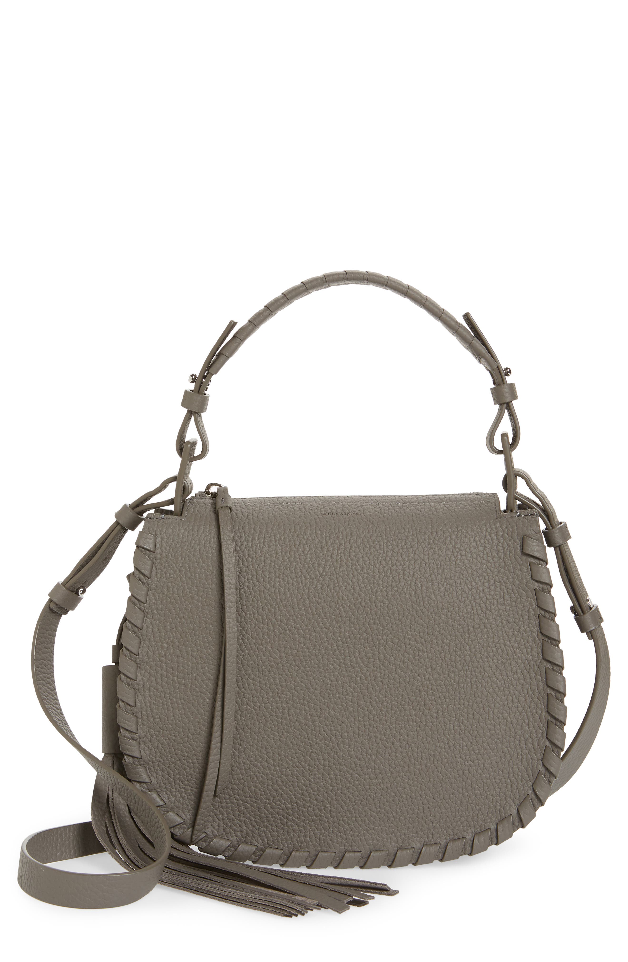 AllSaints Mori Leather Crossbody Bag, Main, color, 