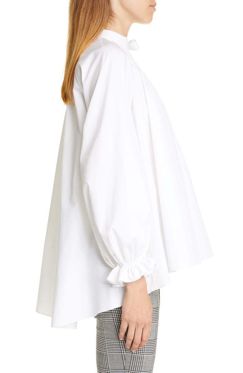 Adam Lippes Pintuck Cotton Poplin Blouse, Alternate, color,
