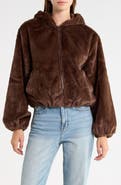 Steve Madden Faux Fur Hooded Bubble Jacket