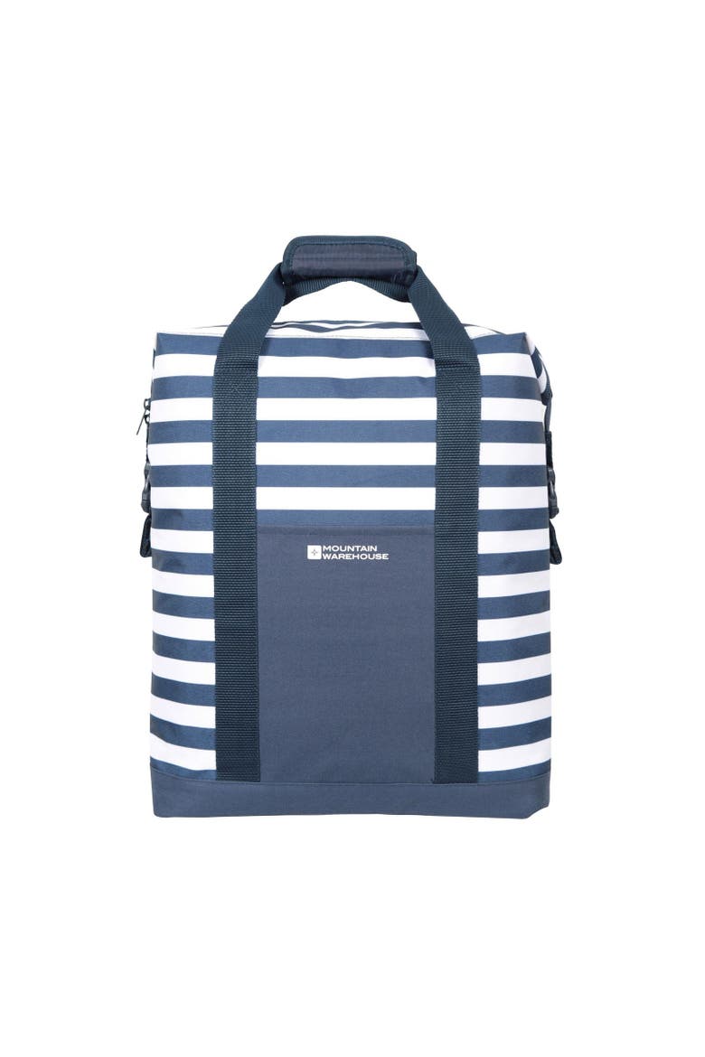 Contrast Striped Beach Cool Bag, Main, color, Navy