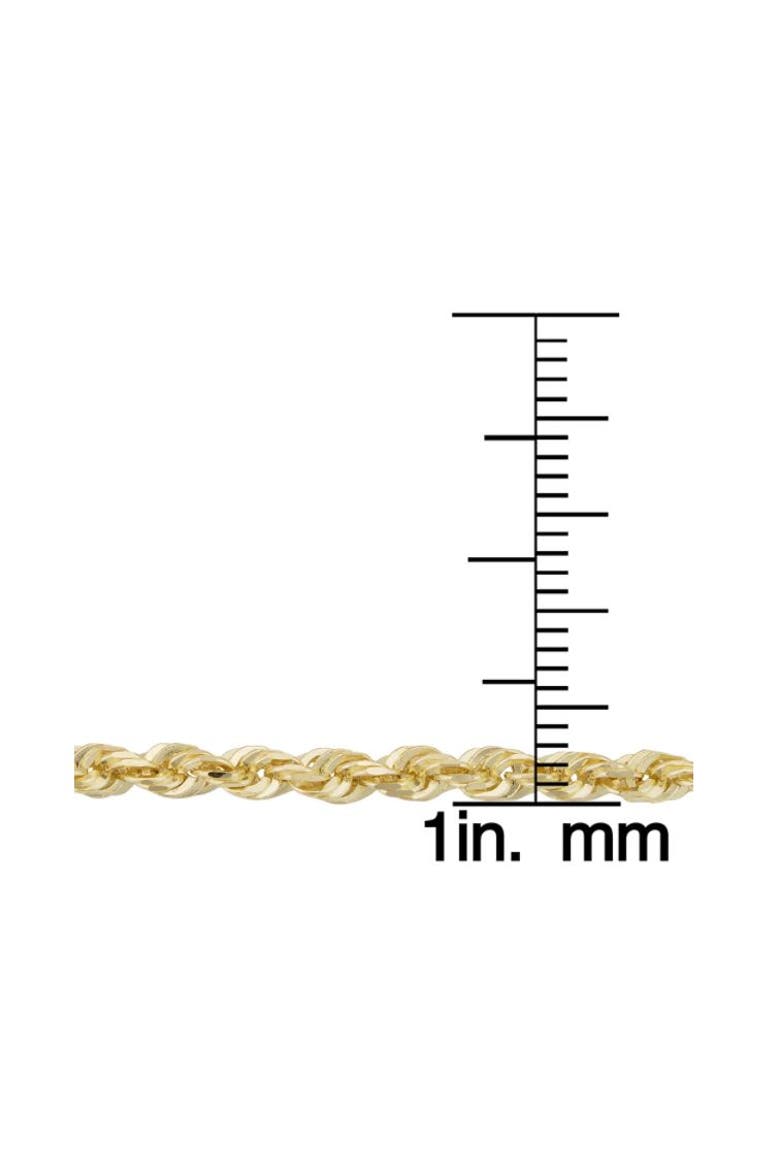 10k Gold 3.2mm Semi Solid Rope Chain Bracelet, Alternate, color, 10k Yellow Gold