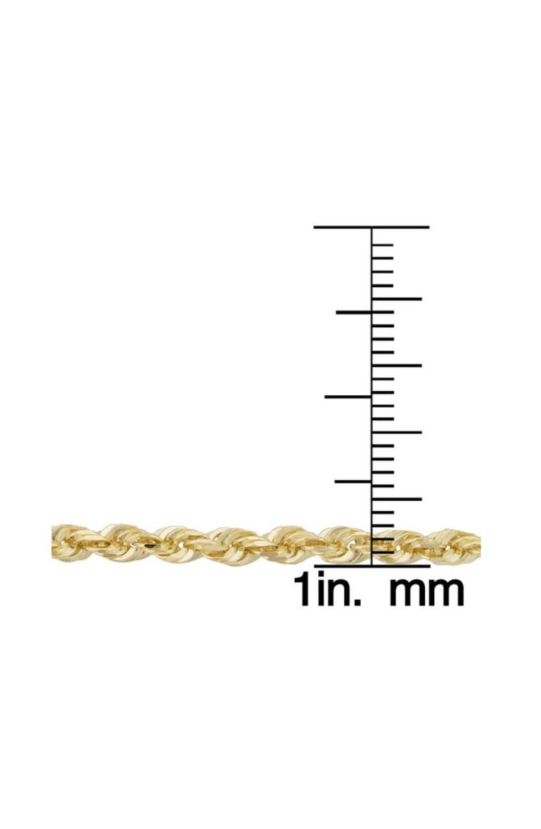Bliss Diamond 10k Gold 3.2mm Semi Solid Rope Chain Bracelet, Alternate, color, 10K Yellow Gold
