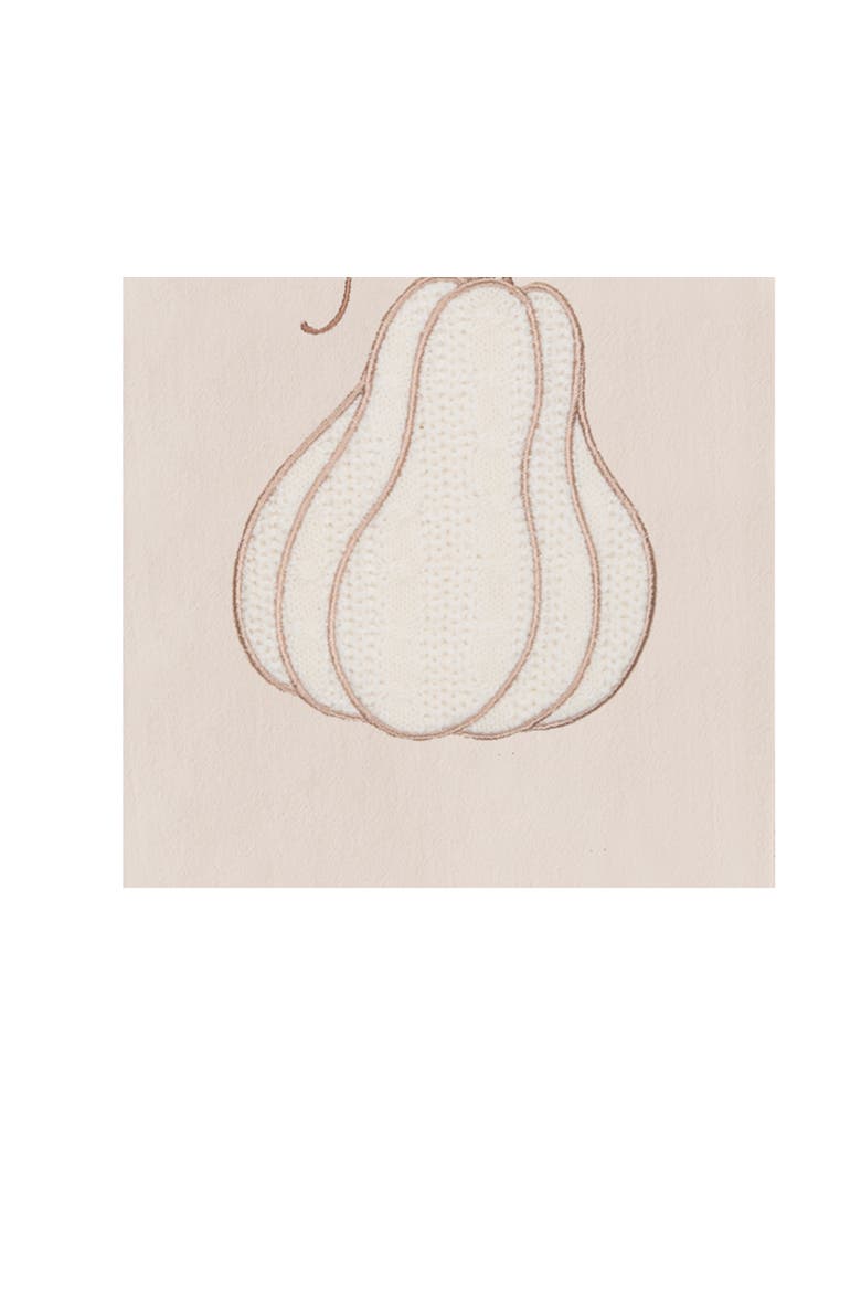 Cable-Knit Gourd Fall Harvest Embroidered 100% Cotton Flour Sack Kitchen Towel, Alternate, color, White