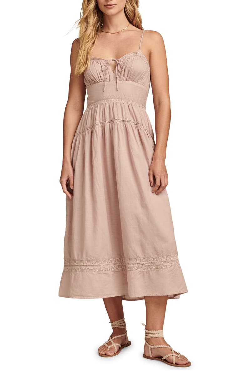 Lucky Brand Lace Trim Maxi Dress, Main, color, 