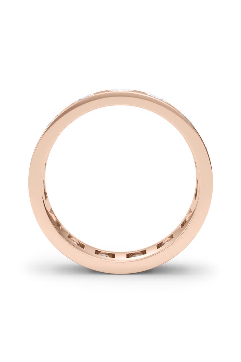 Men's Asscher Cut Lab Created Diamond In the Band Ring, Alternate, color, ROSE GOLD