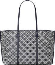 Tory Burch Perry T Monogram Jacquard Triple Compartment Tote