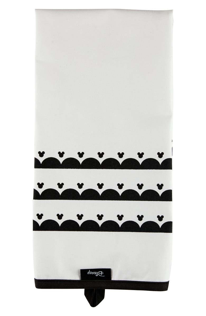 Disney Mickey Monochrome Set of 2 Cotton Dish Towels, Alternate, color, Black/ White