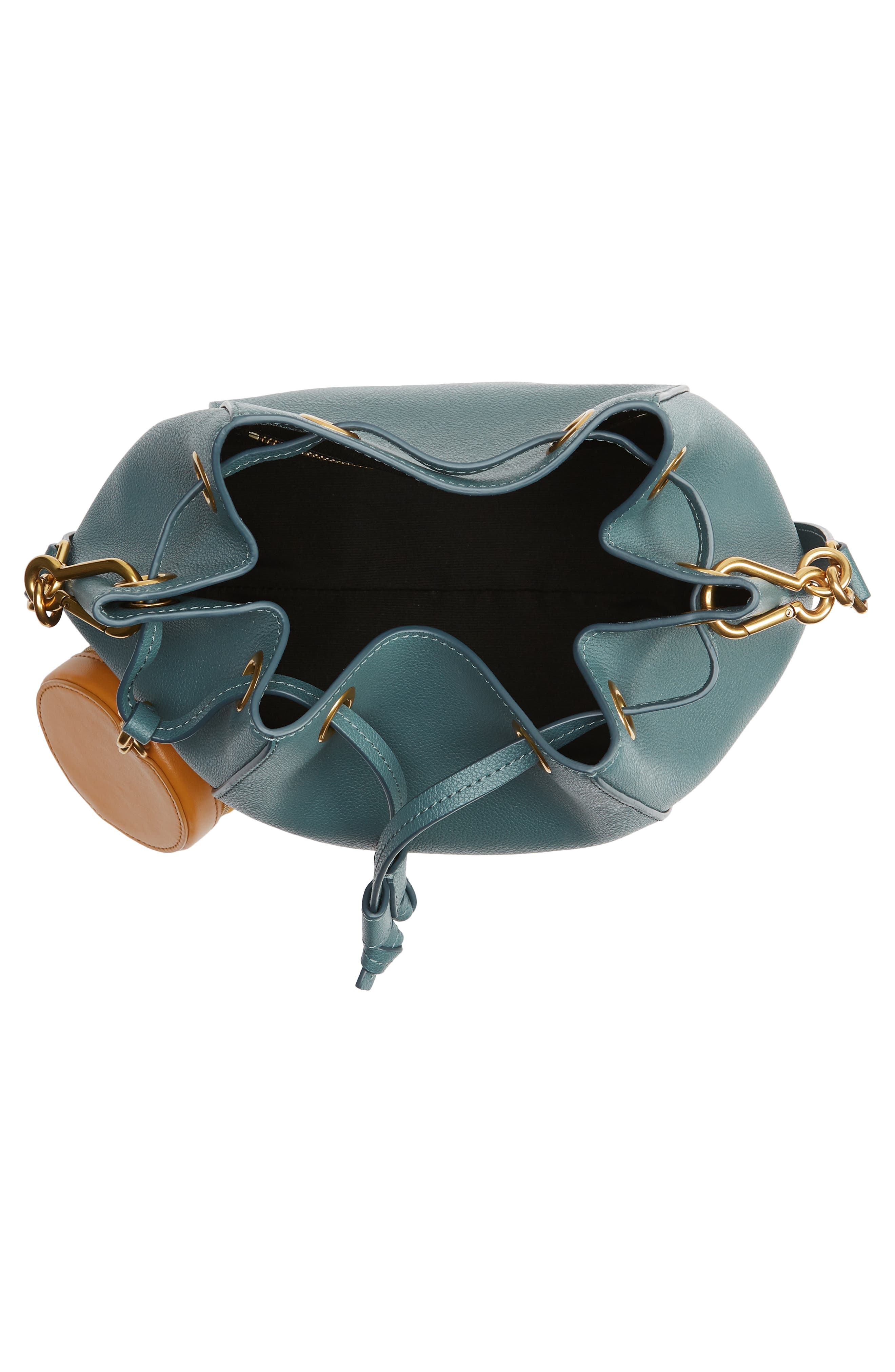 The Marc Jacobs The Bucket Bag Leather Crossbody Bag, Alternate, color, ARMORY BLUE