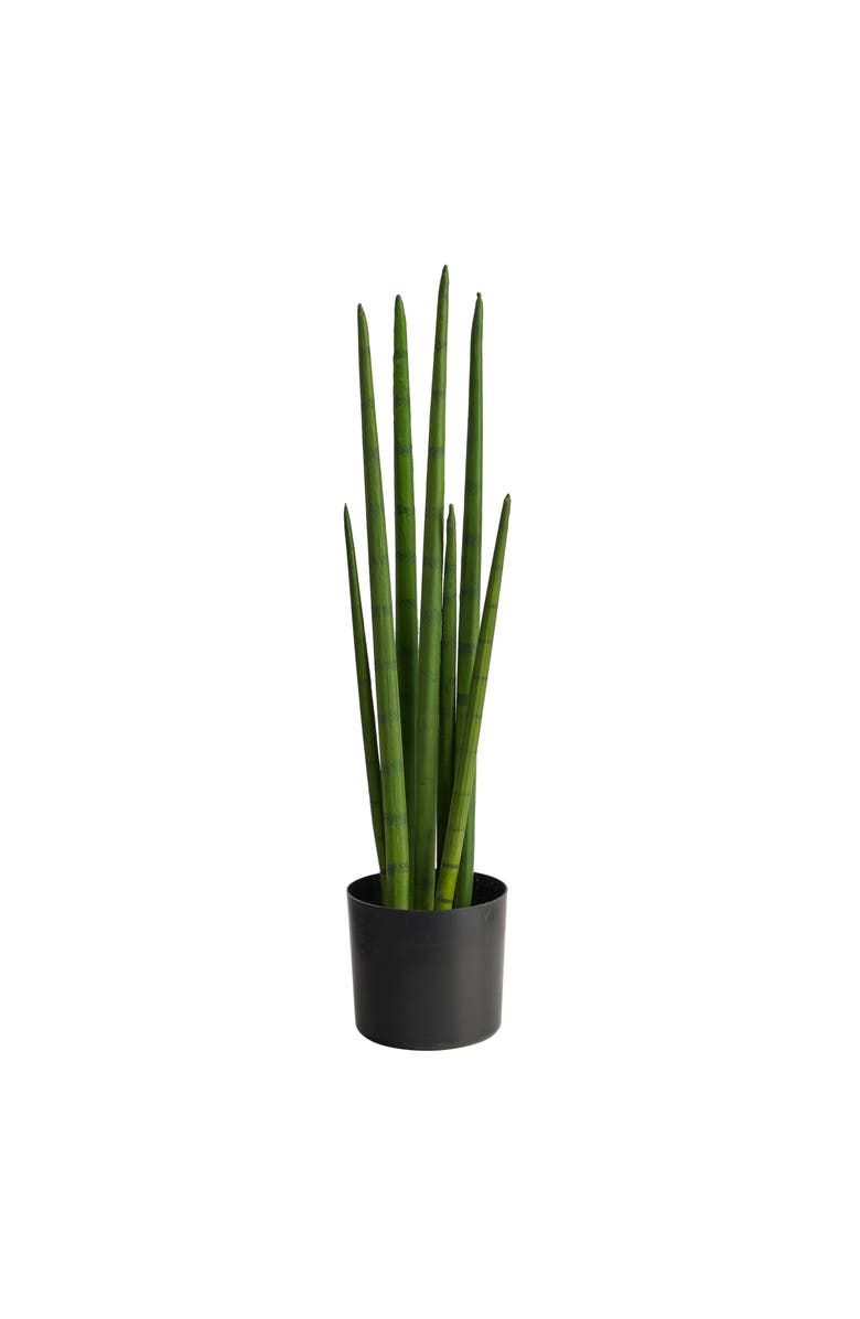 NEARLY NATURAL 23-in Artificial Sansevieria Snake Plant, Main, color, Green