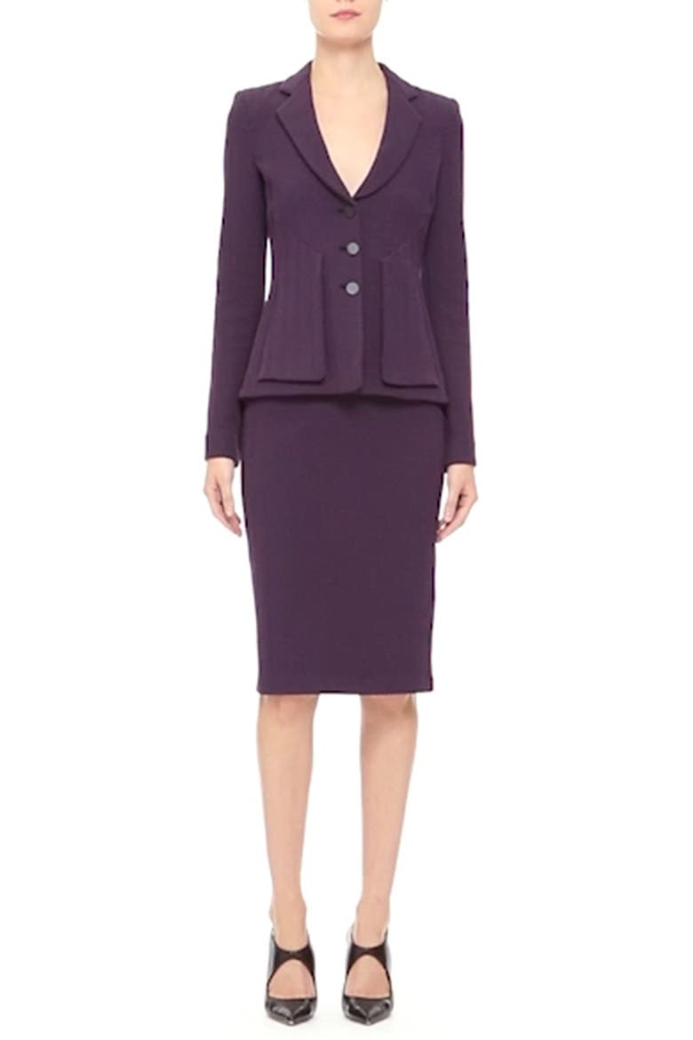 Chevron Jersey Blazer, Alternate, color, PLUM/ GREY