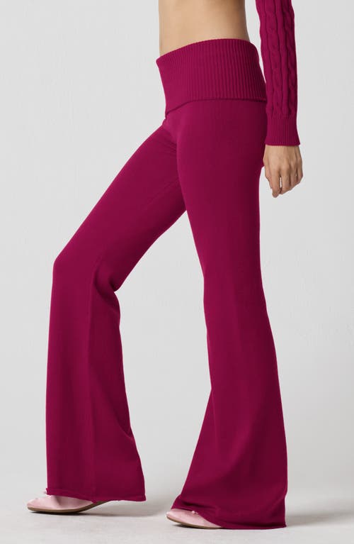 Florence By Mills Foldover Cotton Blend Pants In Burgundy