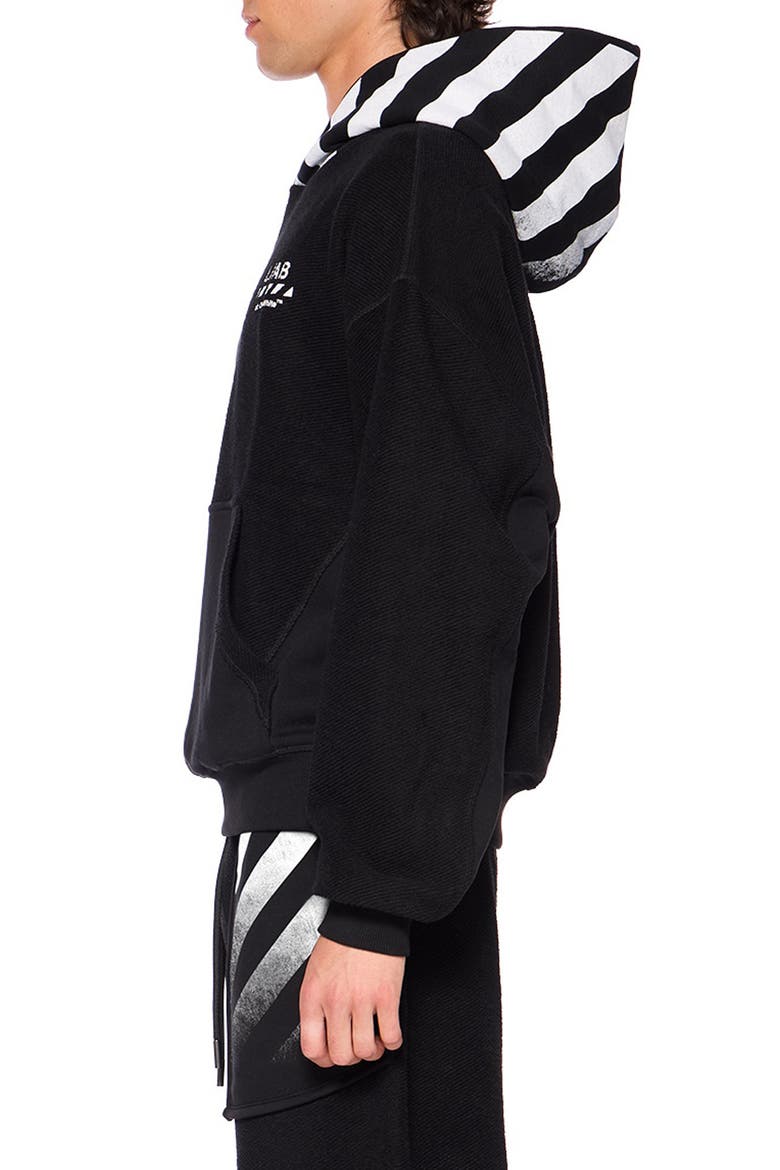 Diagonal Stripe Hoodie, Alternate, color, BLACK