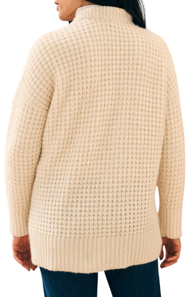 Faherty Frost Waffle Knit Cardigan, Alternate, color, Cream