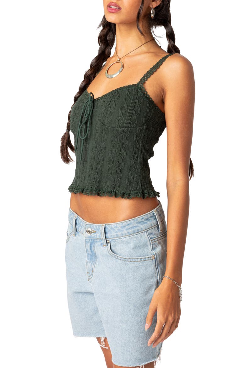 Lacey Knit Tank, Alternate, color, OLIVE
