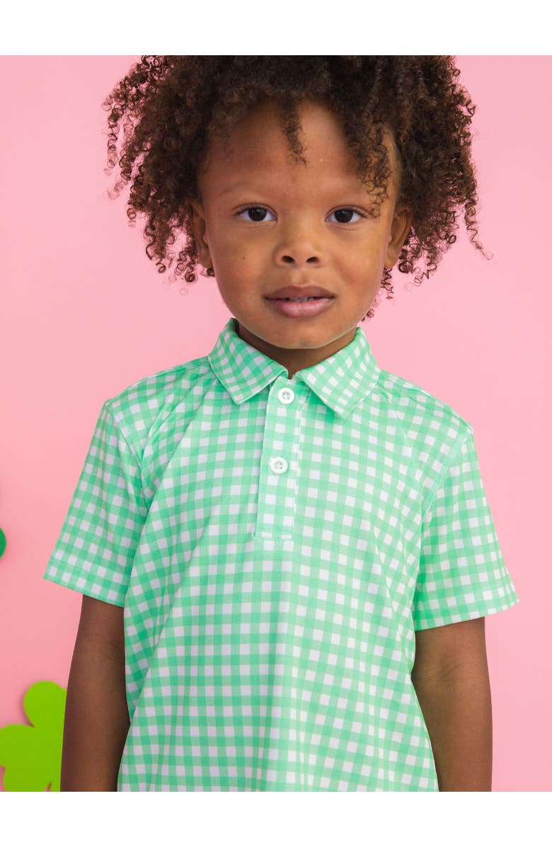 RuggedButts Boys Knit Short Sleeve Performance Polo, Alternate, color, Classic Spring Bud Gingham