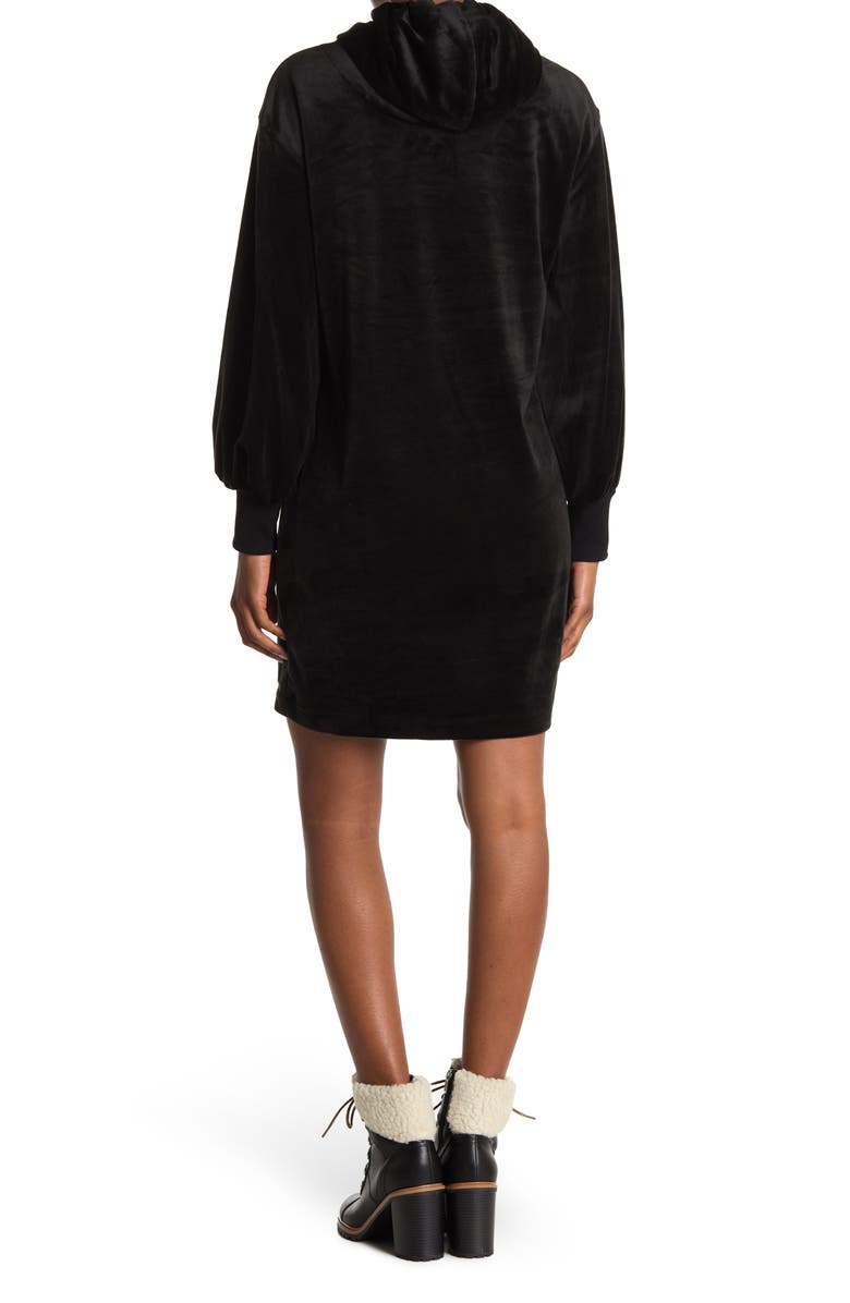 Calvin Klein Velour Hoodie Dress, Alternate, color,