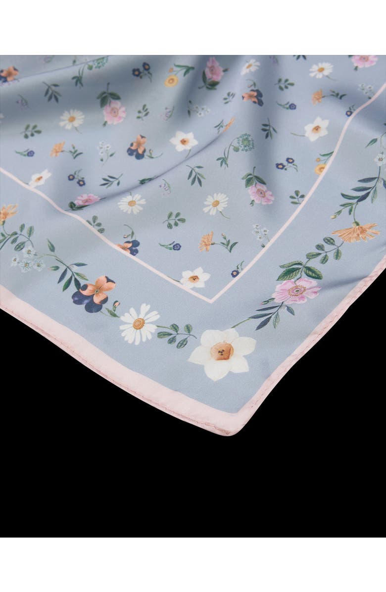 Fable England Ditsy Sprigs Silky Scarf, Alternate, color, Dusky Blue
