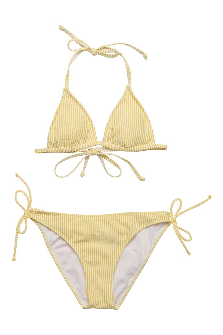 Kids' Marigold Seersucker Two-Piece Swimsuit, Main, color, YELLOW
