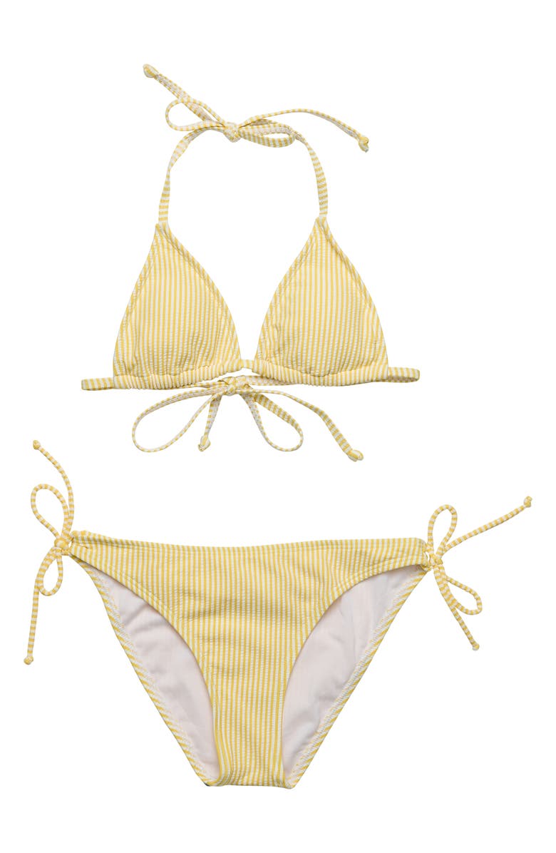 Snapper Rock Kids' Marigold Seersucker Two-Piece Swimsuit, Main, color, 