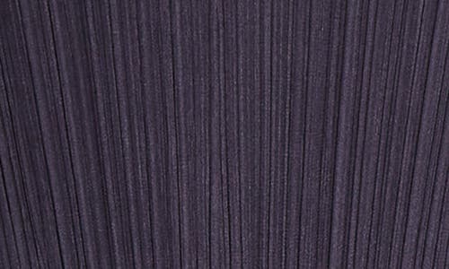 Shop Issey Miyake Pleats Please  Lantern Pleated Long Sleeve Midi Dress In Blue Black