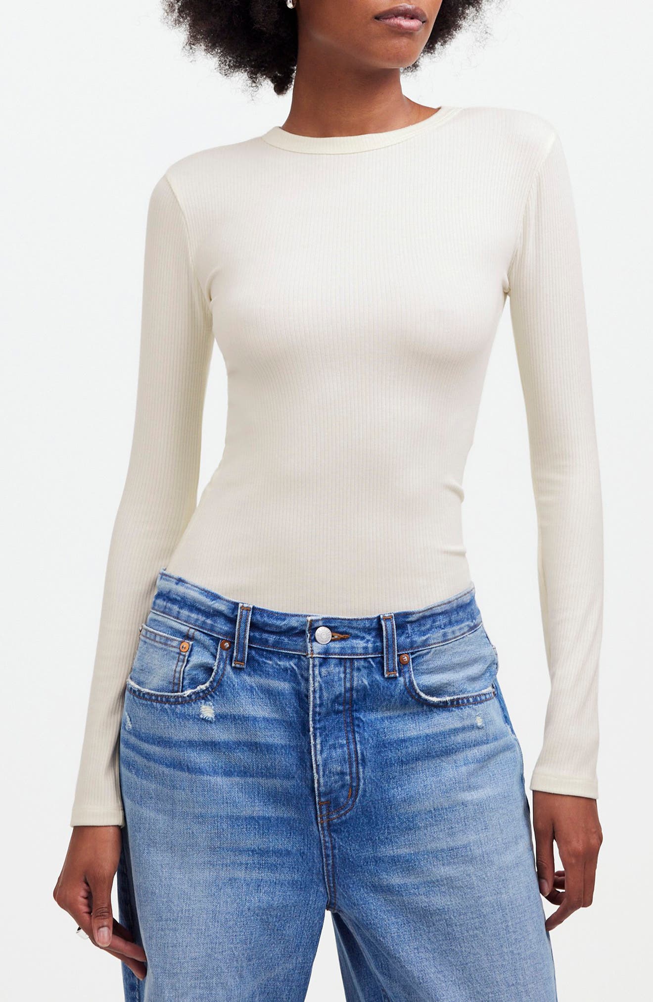 Drapey Long Sleeve Rib T-Shirt - image 3