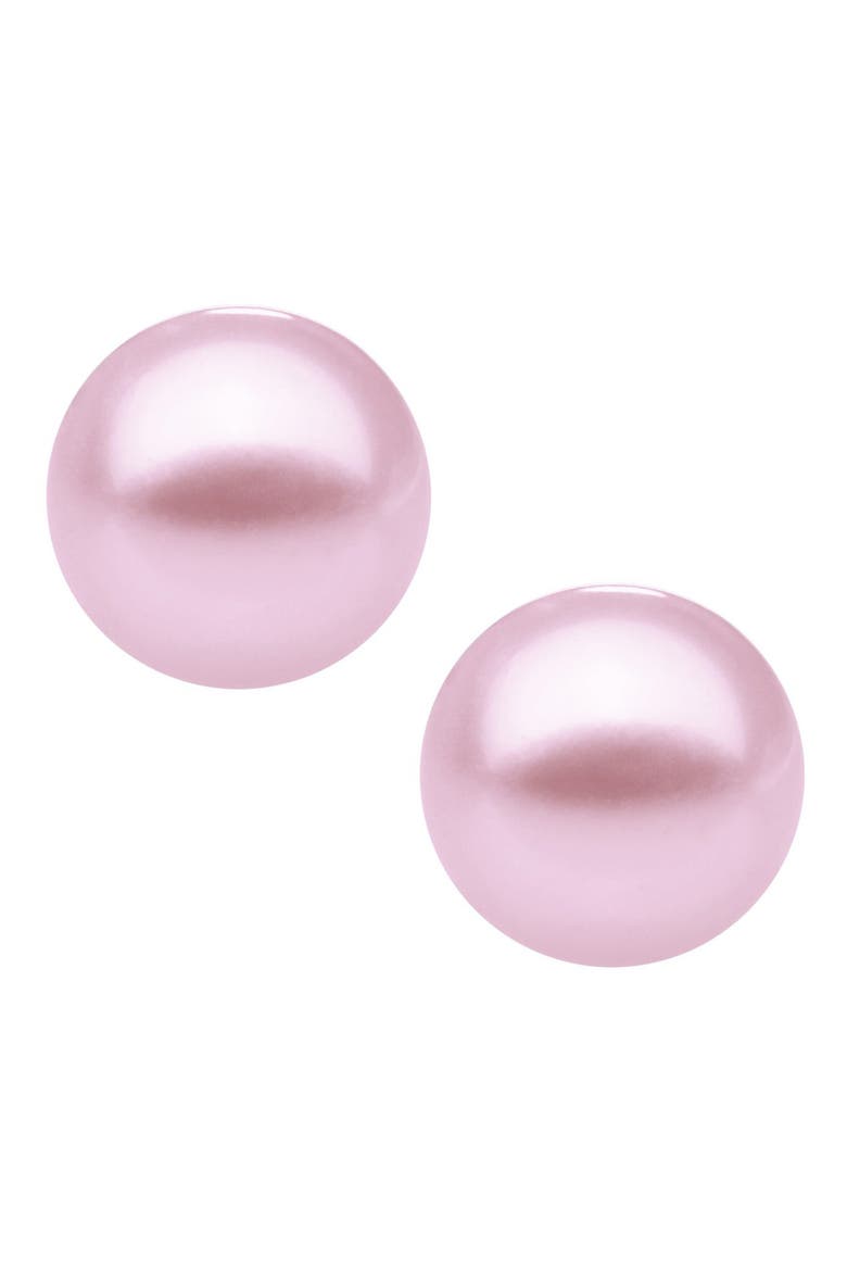 Sterling Silver & Cultured Pearl Earrings, Alternate, color, PURPLE