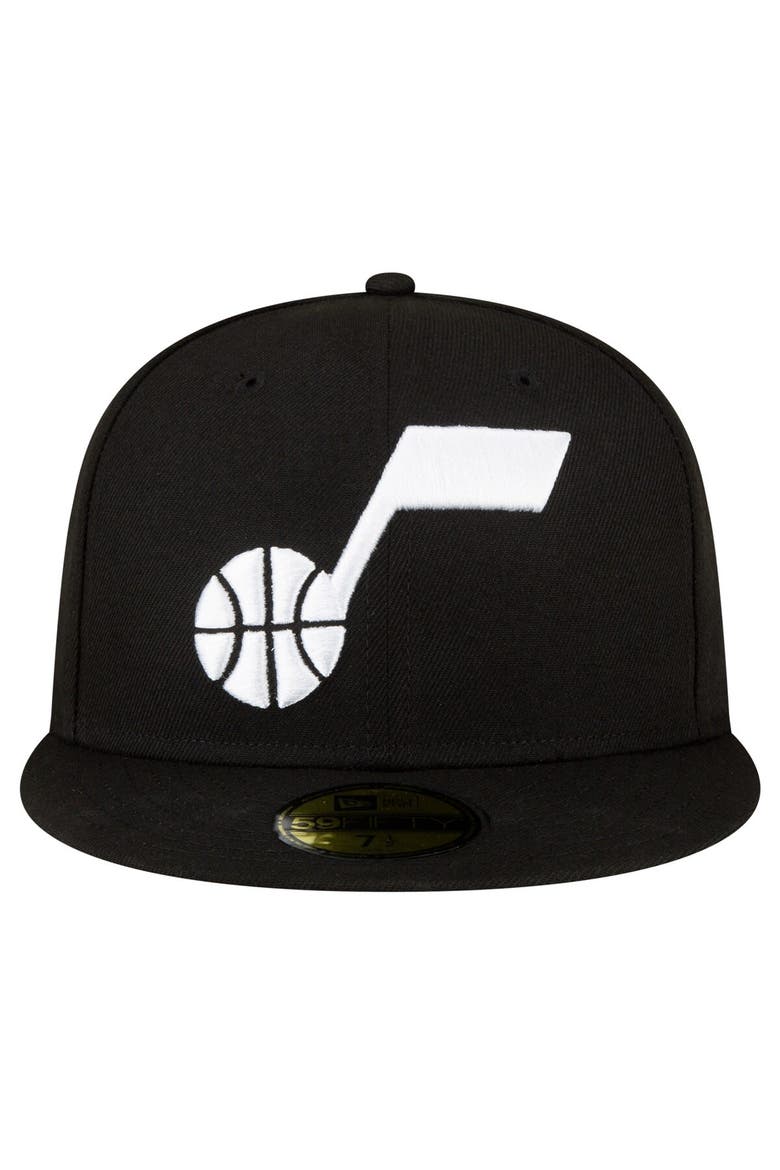 Men's New Era Black Utah Jazz 59FIFTY Fitted Hat, Alternate, color, Black