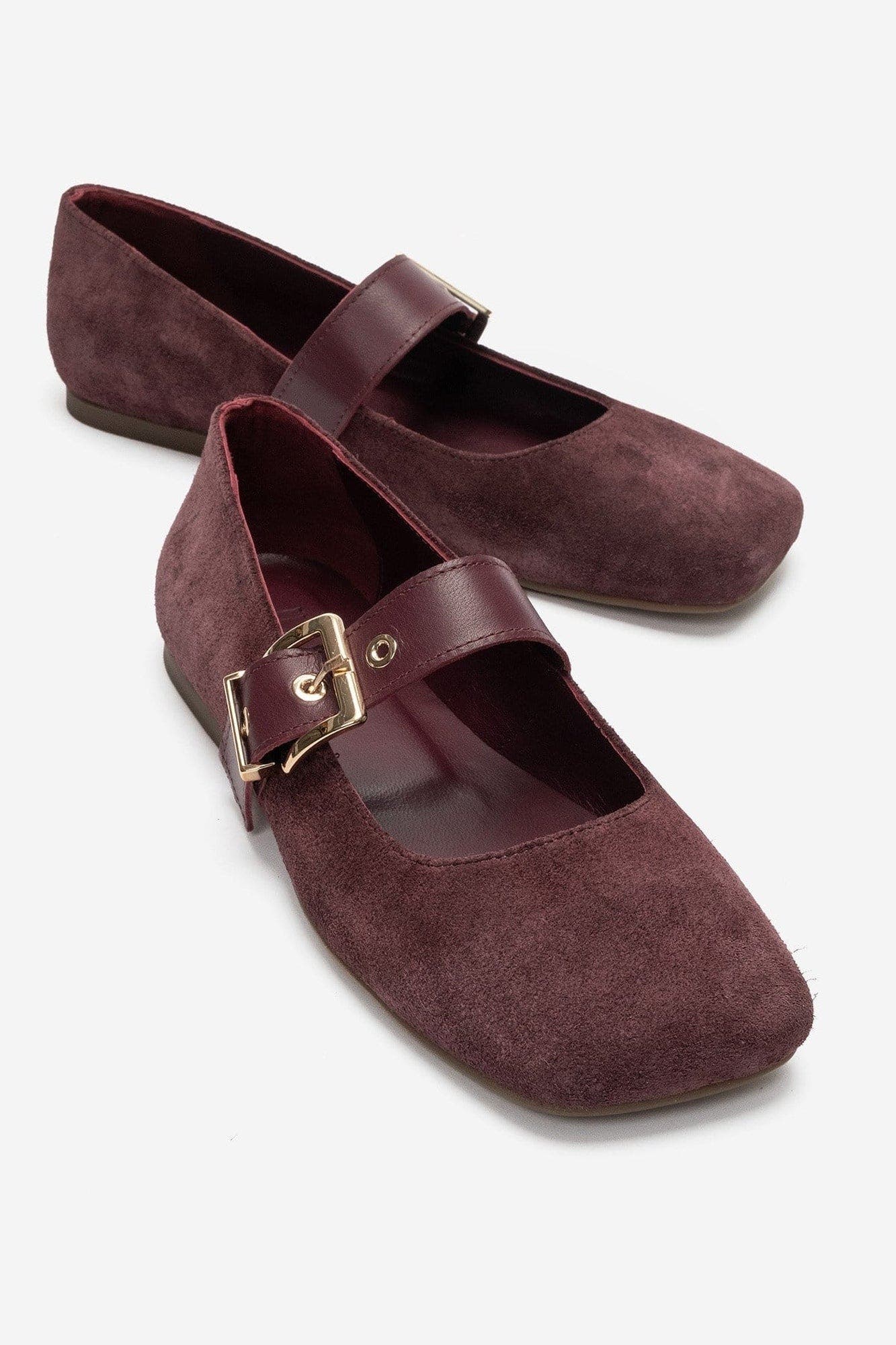 Jonas Leather Ballet Flat, Alternate, color, Plum Suede