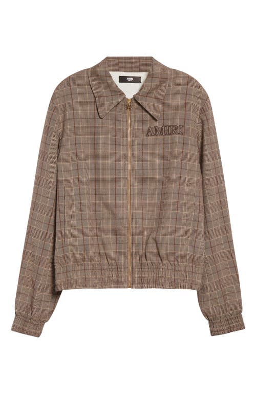 Amiri Check Wool Blouson Jacket In Burgundy