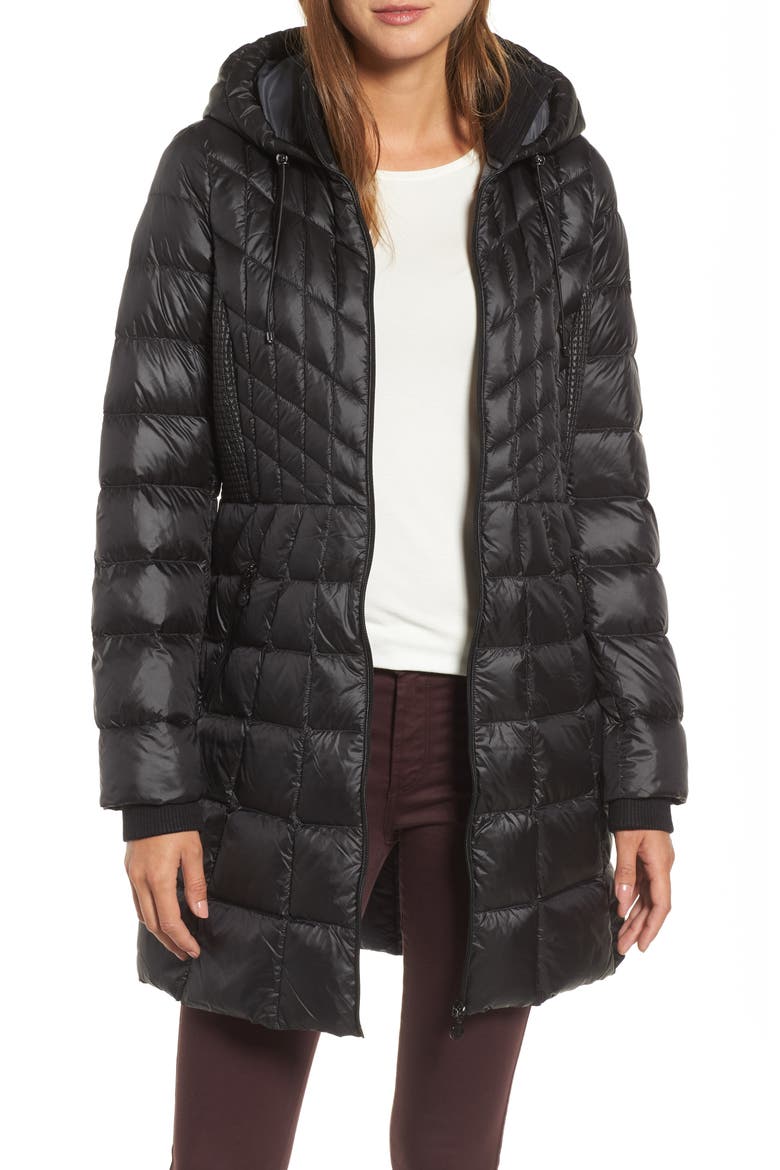 Down & PrimaLoft® Coat, Main, color, BLACK CHARCOAL