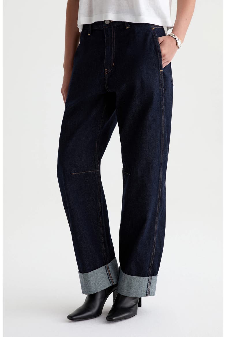 Mercer Cuffed High Waist Barrel Jeans, Alternate, color, SQUAW VALLEY