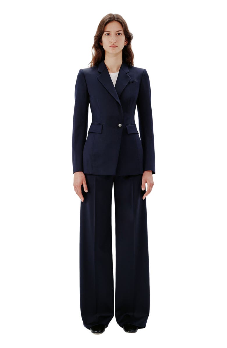 Another Tomorrow SEAMED WAIST JACKET, Main, color, Navy