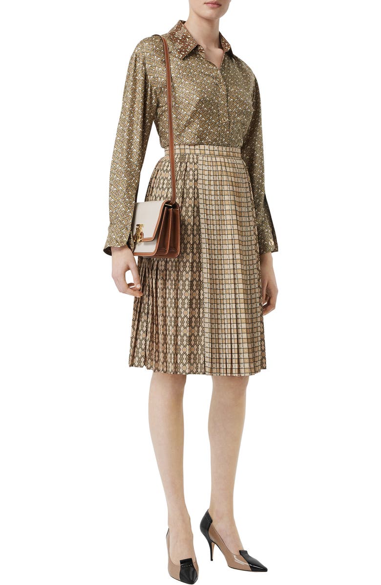 Burberry Small TB Monogram Canvas Shoulder Bag, Alternate, color,