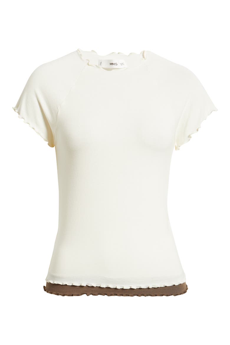 Lettuce Edge Layered Top, Alternate, color, ECRU